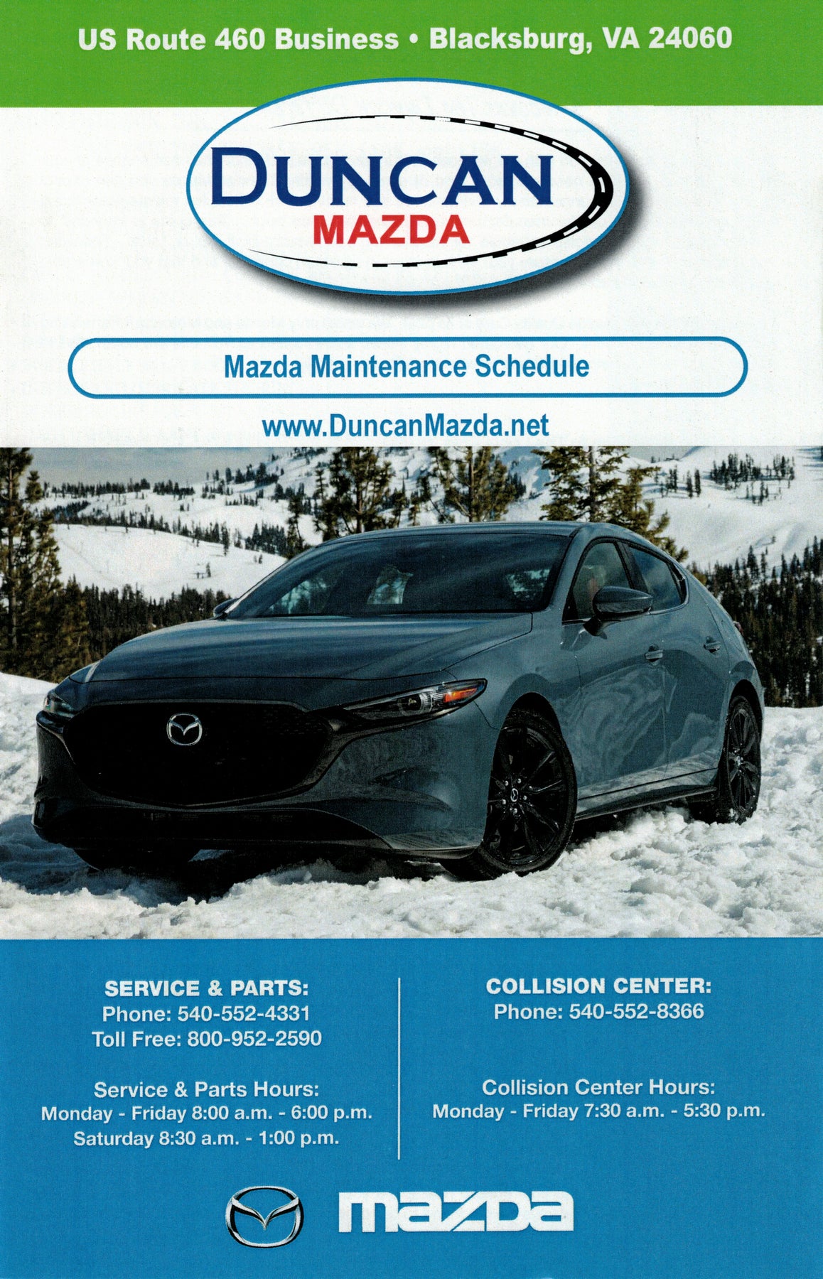 Mazda Maintenance Page 1