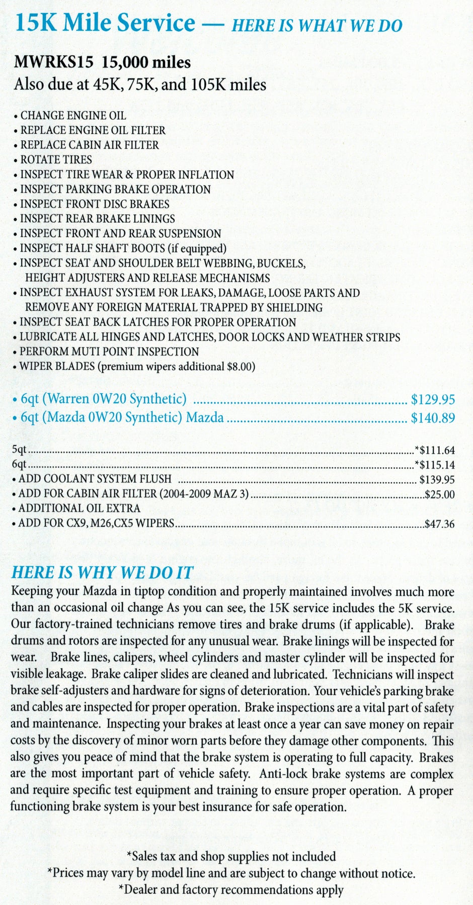 Mazda Maintenance Page 4